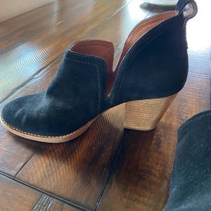 Jeffrey Campbell black suede booties.